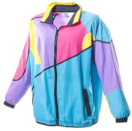 Funny Guy Mugs 80s & 90s Retro Neon Windbreakers at Amazon Men’s Clothing store: