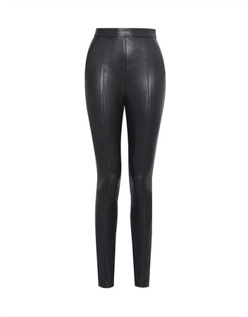 Miss Selfridge faux leather pants in black | ASOS