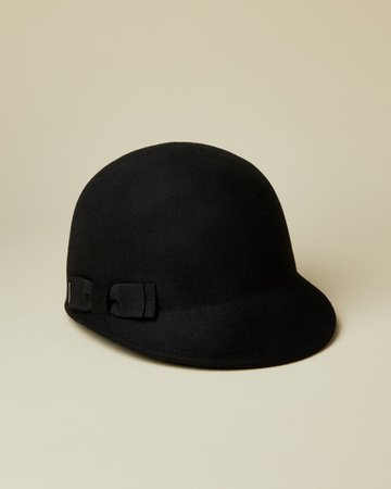 Pull through bow felt cap - Black | Hats | Ted Baker UK