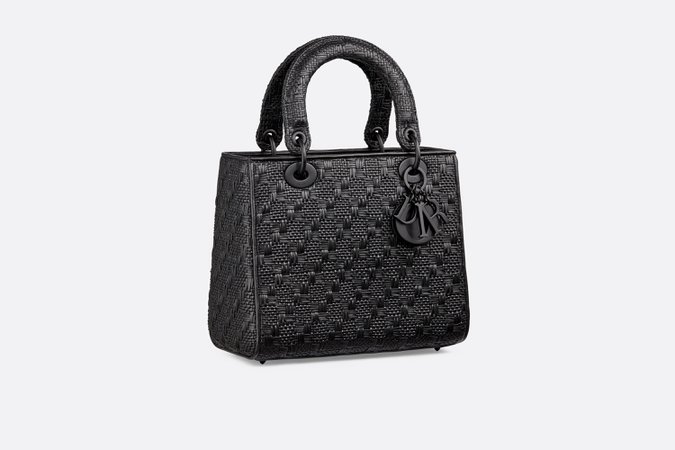 Medium Black Lady Dior Braided Lambskin Bag - Bags - Women's Fashion | DIOR