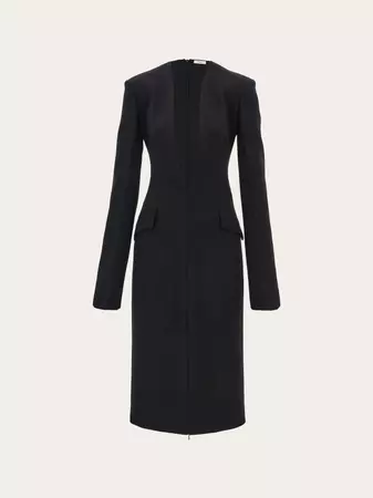 Deep V coat dress | Dresses | Women's | Ferragamo US