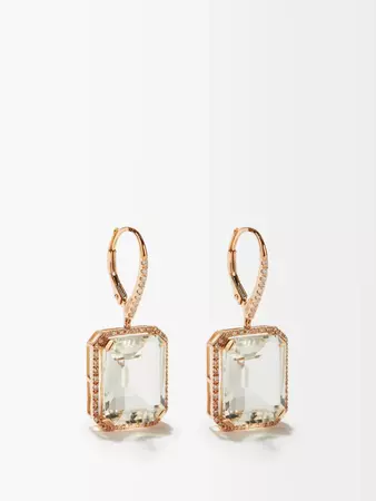 Rose gold Portrait diamond, topaz & 18kt rose-gold earrings | Shay | MATCHESFASHION US