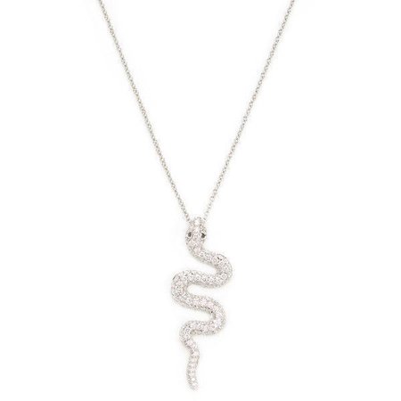 White Gold Snake Pendant Necklace
