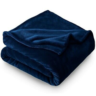 Microplush Bed Blanket - Threshold (Full/Queen 90" x 92", Dark Blue) | eBay