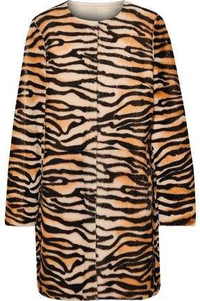 Reversible Tiger-print Shearling Coat
