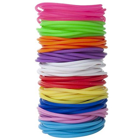 Amazon.com: GOGO 100 Pcs Jelly Bracelets 8" Silicone Wristbands Assorted Rubber Bangles Great For Youth-Assorted: Jewelry