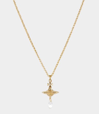 Crystal Orb Tiny Pendant Gold | Women's Necklaces | Vivienne Westwood