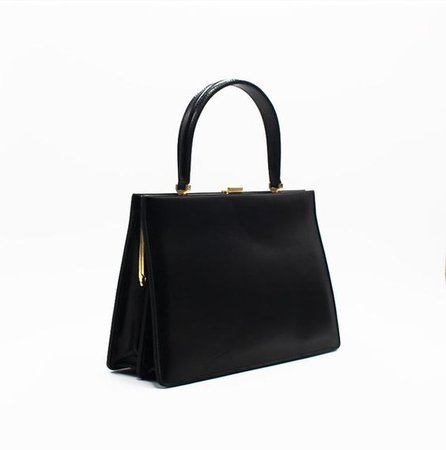 Black Leather Satchel Handbags Structured Satchel Purse