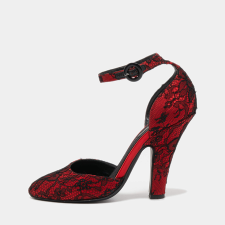 red black lace heels