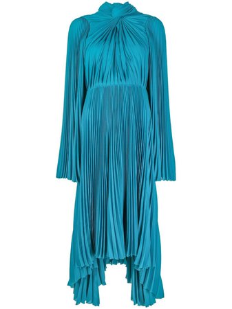 Balenciaga twist-neck Pleated Midi Dress - Farfetch
