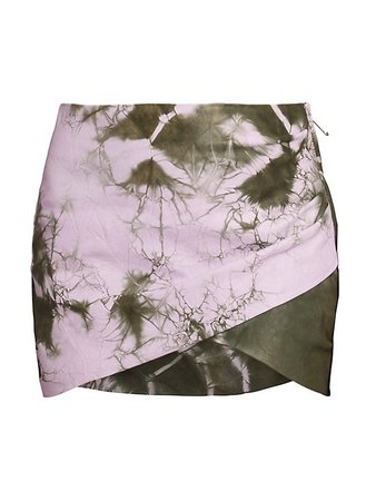 Shop Off-White Tie-Dye Leather Twist Miniskirt | Saks Fifth Avenue