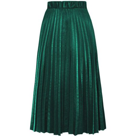 green skirt pleated