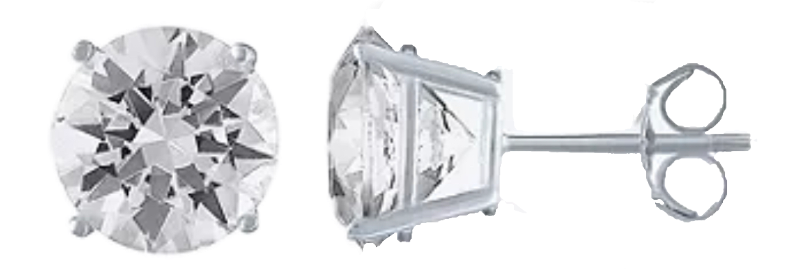 JC penny- Lab Created White Sapphire Sterling Silver 9mm Stud Earrings