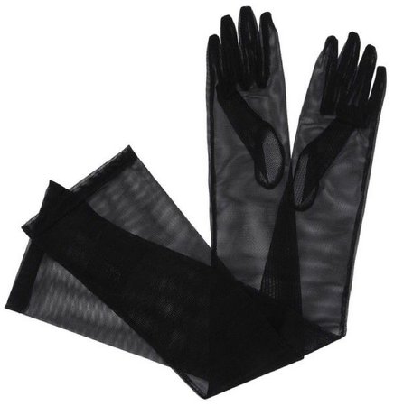 mesh black gloves