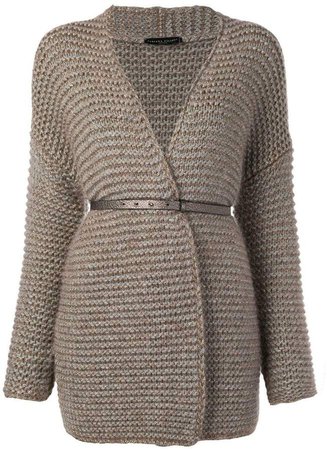belted knitted coat