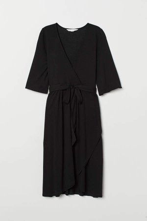 MAMA Short Wrap Dress - Black