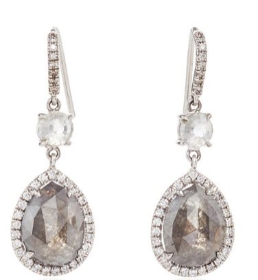 NINA RUNSDORF Ice Grey Diamond Earrings
