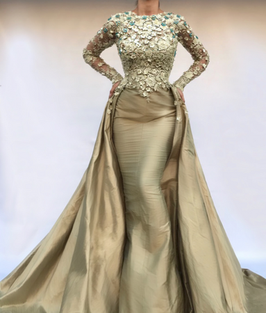 Embellished Golden Cleopatra Gown | Teuta Matoshi