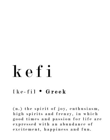 Kefi Greek Word Definition Printable Art Gift Office Wall | Etsy