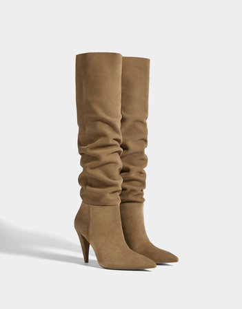 Stiletto-heel LEATHER boots - Boots & Ankle boots - Bershka United Kingdom