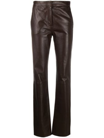 Federica Tosi ankle-slit Leather Trousers - Farfetch