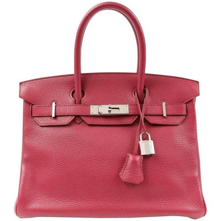 Hermes Ruby Red Togo Leather 30 cm Birkin Bag PHW For Sale at 1stdibs