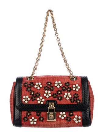 Dolce & Gabbana Snakeskin-Trimmed Raffia Bag - Handbags - DAG127494 | The RealReal