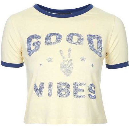 TOPSHOP Good Vibes Cropped Tee