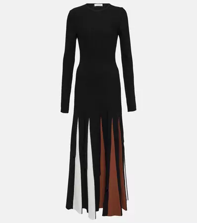Pleated Virgin Wool Maxi Dress in Black - Gabriela Hearst | Mytheresa