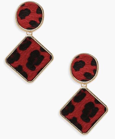 Red leopard earrings