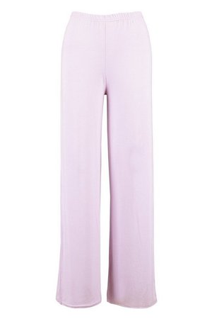 High Waist Wide Leg Trouser | boohoo lilac