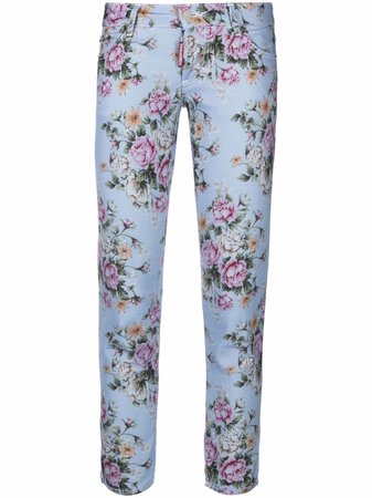 Dsquared2 floral-print Skinny Trousers - Farfetch