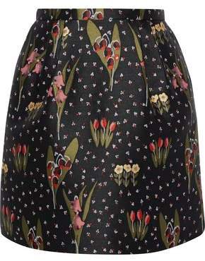 Floral-jacquard Mini Skirt