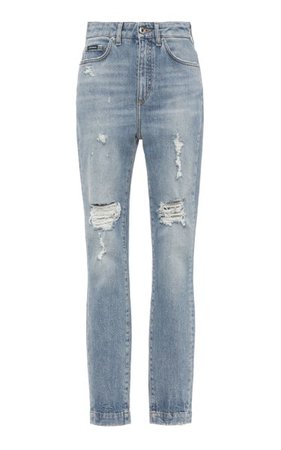 Stonewashed High-Rise Skinny Jeans By Dolce & Gabbana | Moda Operandi