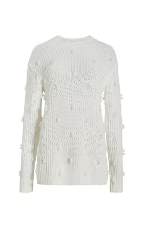 Buy Buttercream Pearl-Trimmed Mock Turtleneck Sweater online - Etcetera