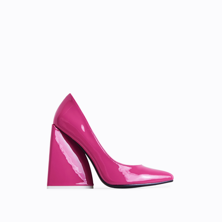 Ego As I Am statement block heel shoes in hot pink patent