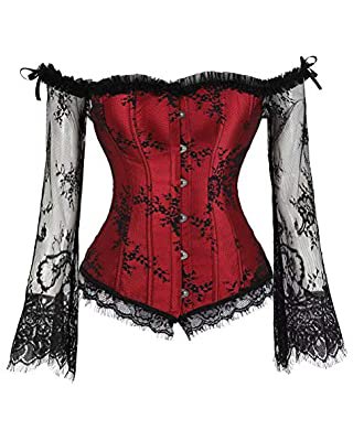 Amazon.com: 819 Women Lace up Back Sexy Floral Corset for Women Lingerie Bustier Top Plus Size 6X-Large Black: Clothing