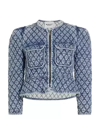 Shop Isabel Marant Étoile Deliona Quilted Chambray Jacket | Saks Fifth Avenue