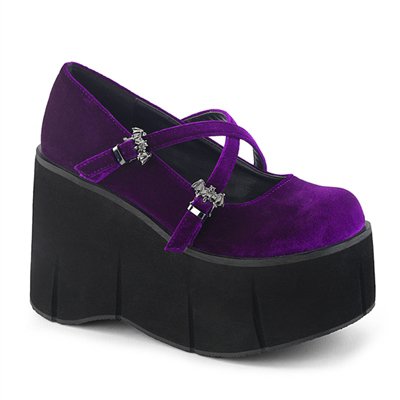 Demonia KERA-10 Purple Velvet Platform Shoes