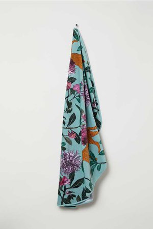 Round Beach Towel - Turquoise/patterned - | H&M US