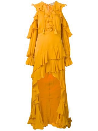 Elie Saab Long Ruffed Dress | Farfetch.com
