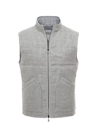 Grey Textured Solid-Reversible Vest | J.Hilburn