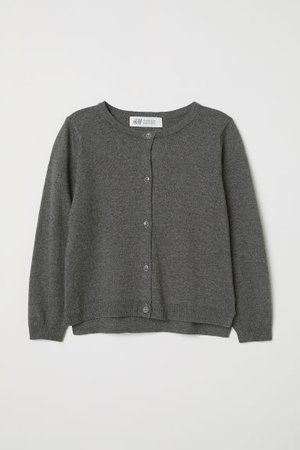 Fine-knit Cardigan - Dark gray - Kids | H&M US