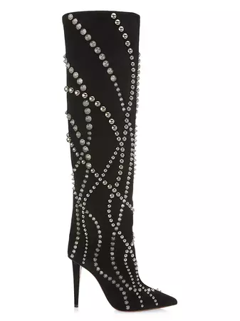 Shop Christian Louboutin 100MM Astrilarge Suede Knee-High Boots | Saks Fifth Avenue