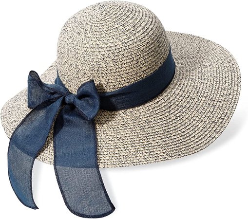 Womens Beach Straw Sun Hat: Large Ladies Foldable & Packable Floppy Hats with Wide Brim-UPF 50 UV Protection Summer Sunhat (Mixed Khaki) at Amazon Women’s Clothing store