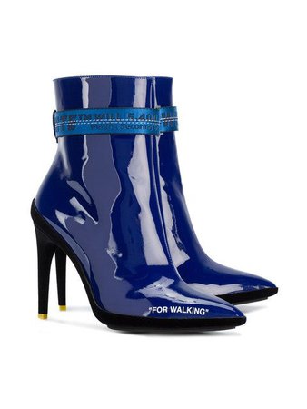 Off-White For Walking Patent Leather Ankle Boots