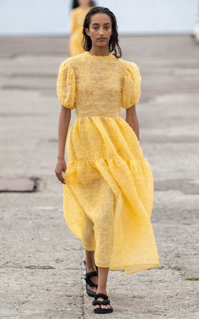 Kelly Tiered Silk-Blend Midi Dress by Cecilie Bahnsen | Moda Operandi