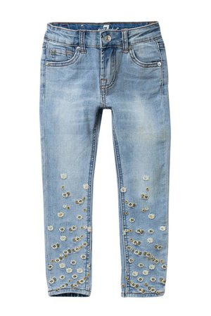 7 For All Mankind | The Skinny Floral Embroidery Pants (Little Girls) | Nordstrom Rack