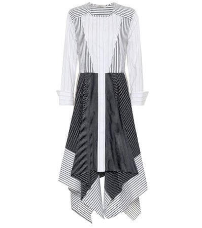 Patchwork striped cotton-blend dress