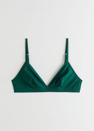 Seamless Triangle Soft Bra - Green - Softbras - & Other Stories